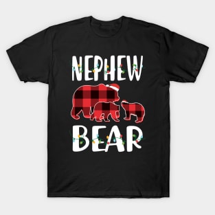 Nephew Bear Red Plaid Christmas Pajama Matching Family Gift T-Shirt